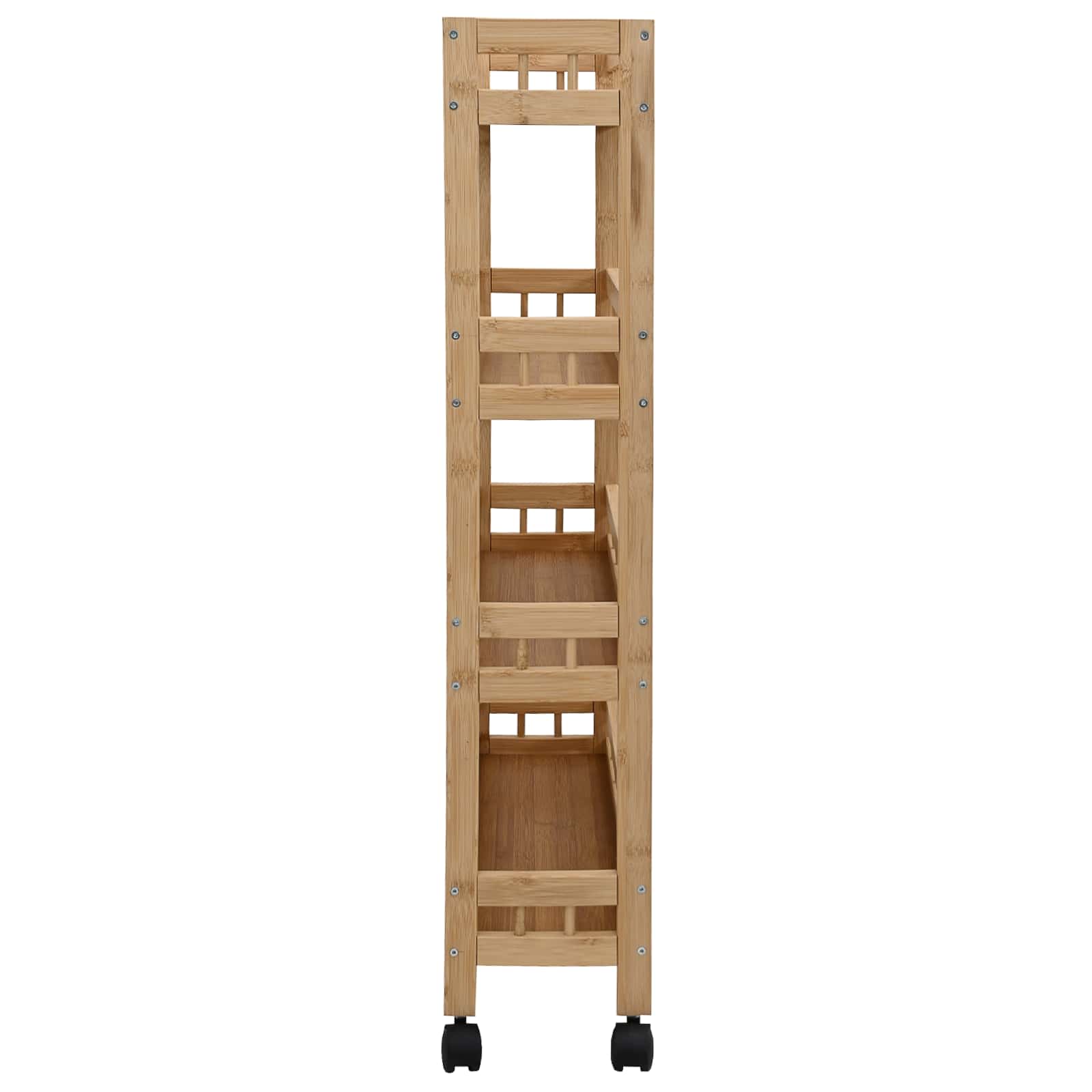 vidaXL Wózek kuchenny z kółkami Naturalny 60 x 18 x 97 cm Bambus