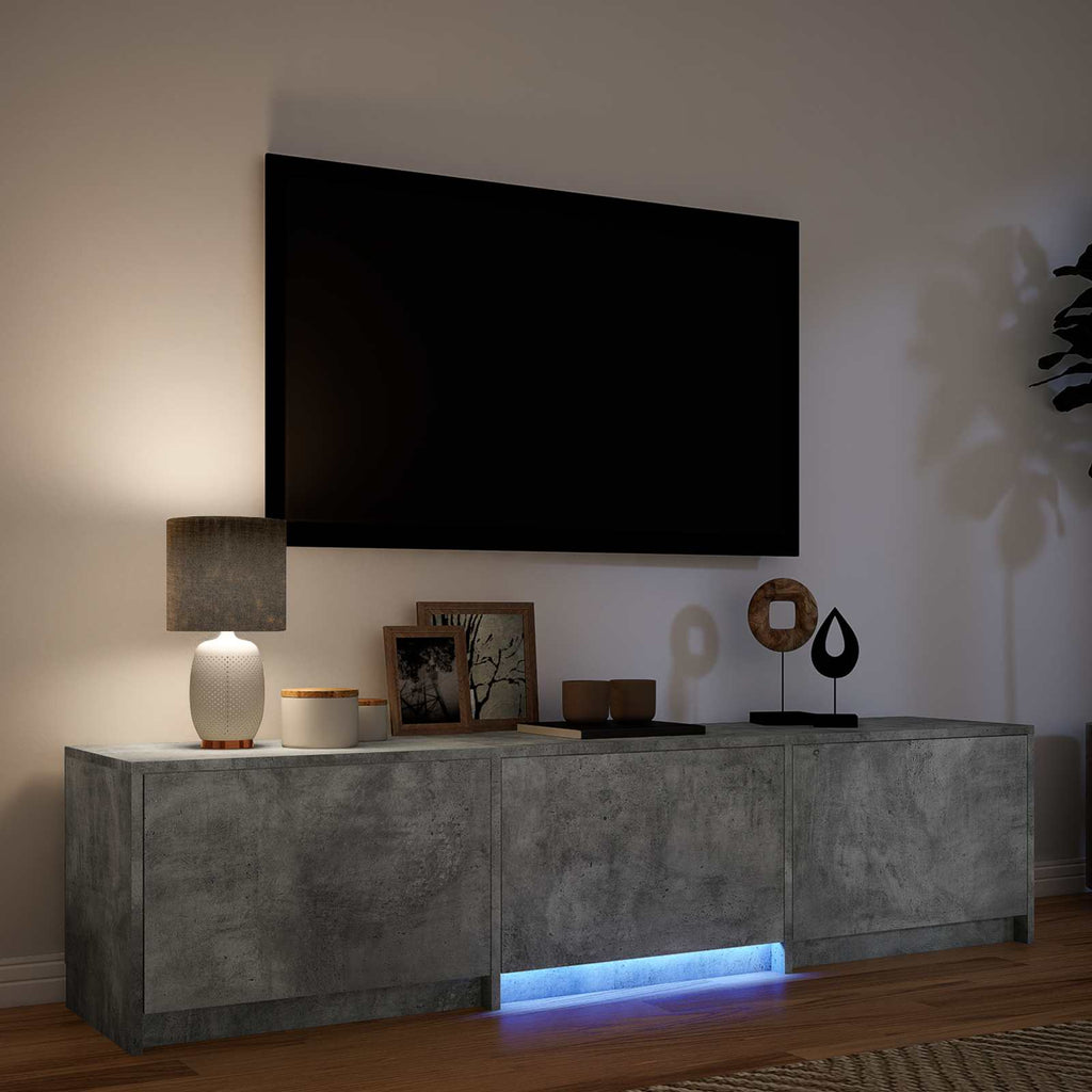 vidaXL Szafka RTV z LED 165x34x40 cm Betonowy Szary