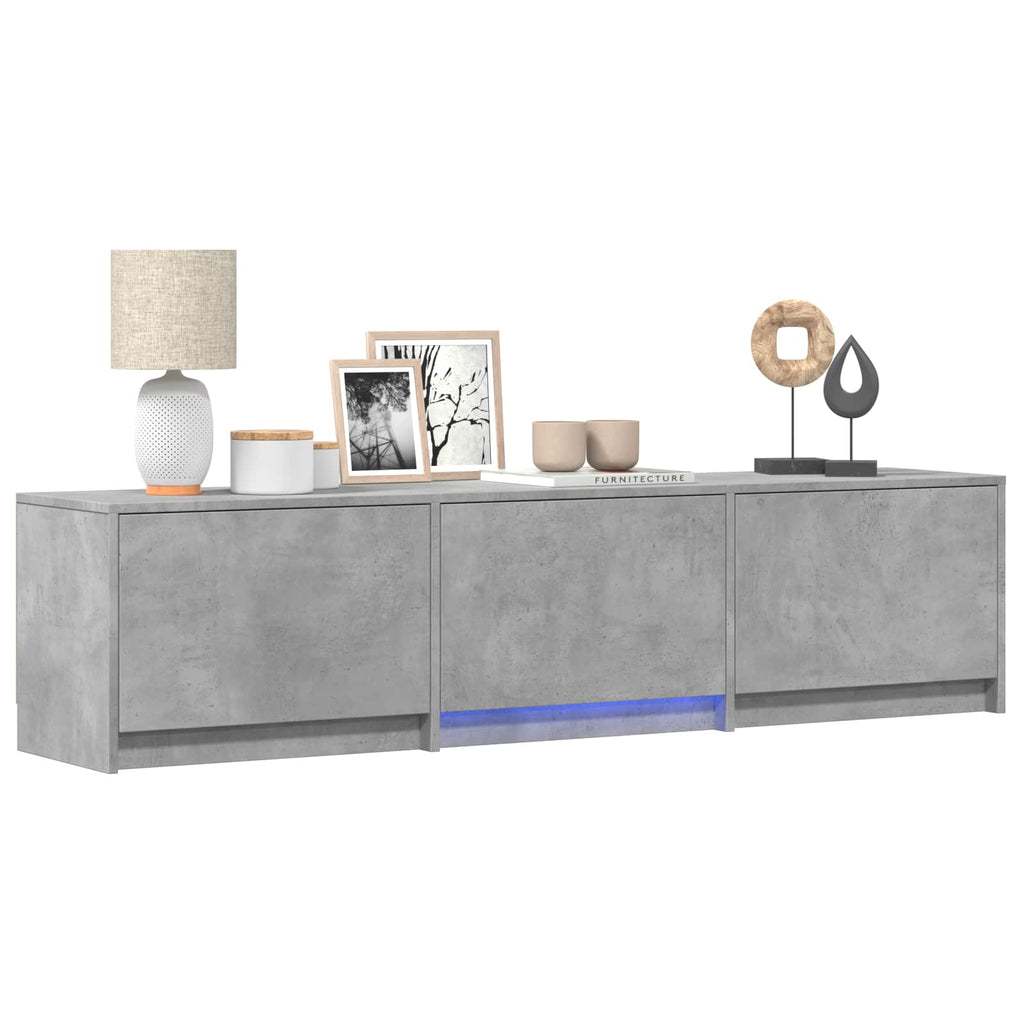vidaXL Szafka RTV z LED 165x34x40 cm Betonowy Szary