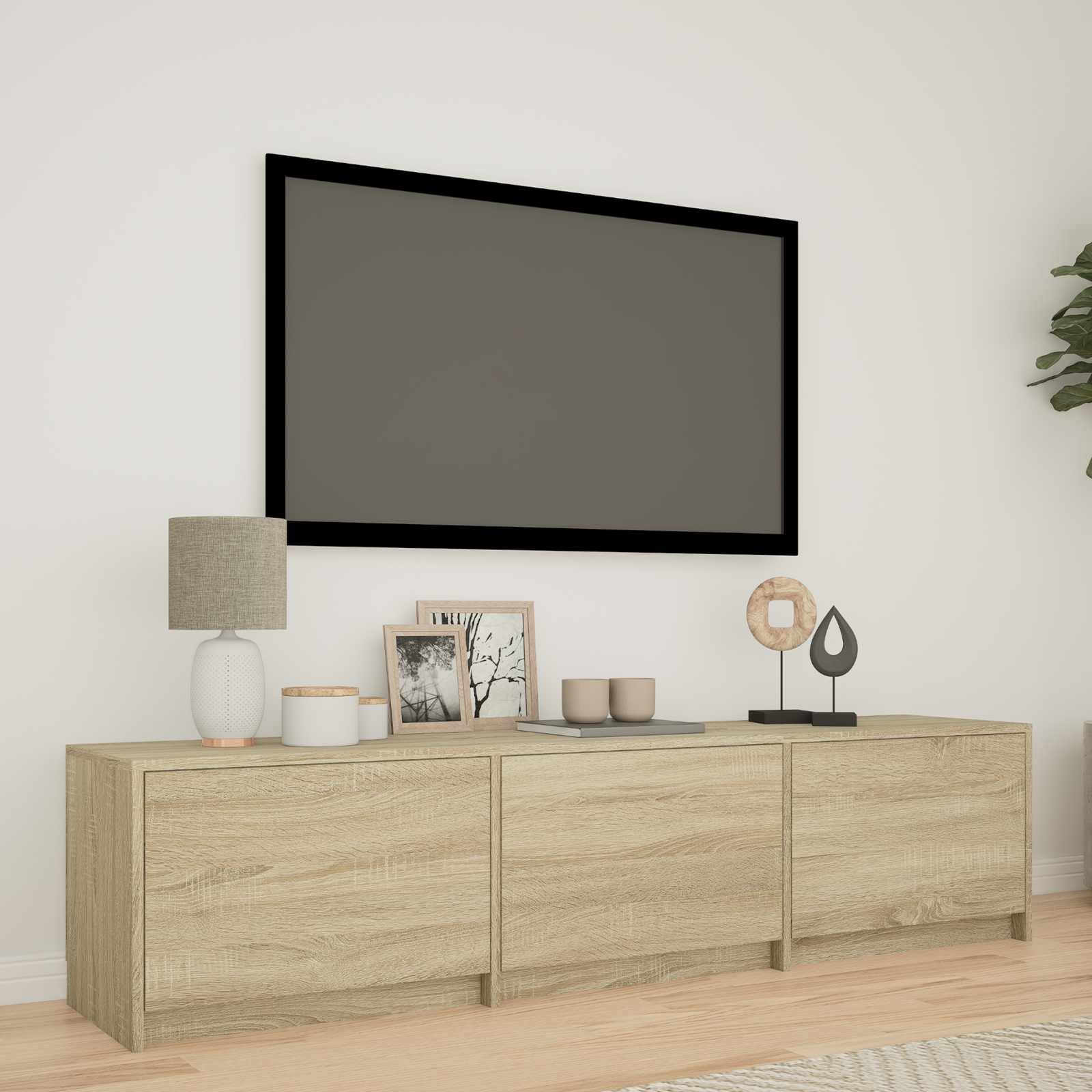 vidaXL Szafka RTV z LED 165 x 34 x 40 cm Dąb Sonoma