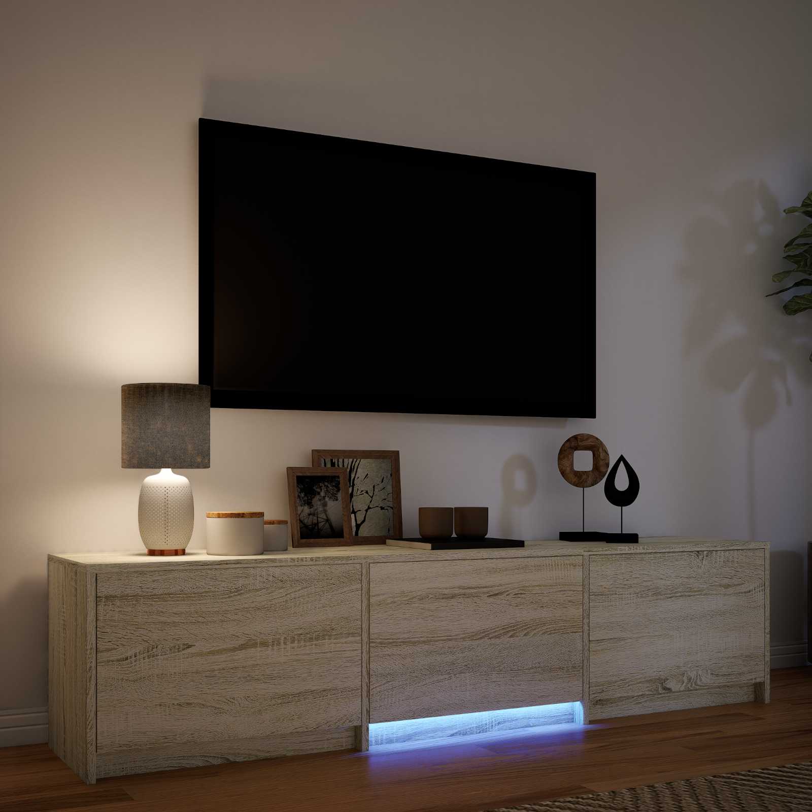 vidaXL Szafka RTV z LED 165 x 34 x 40 cm Dąb Sonoma