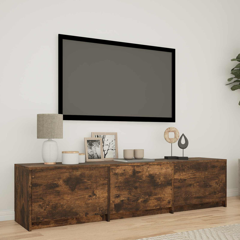 vidaXL Szafka RTV z LED 165 x 34 x 40 cm Dąb Wędzony