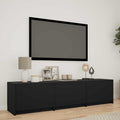 vidaXL Szafka RTV z LED 165 x 34 x 40 cm Czarny Drewno inżynieryjne
