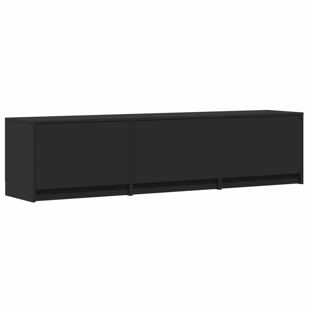 vidaXL Szafka RTV z LED 165 x 34 x 40 cm Czarny Drewno inżynieryjne