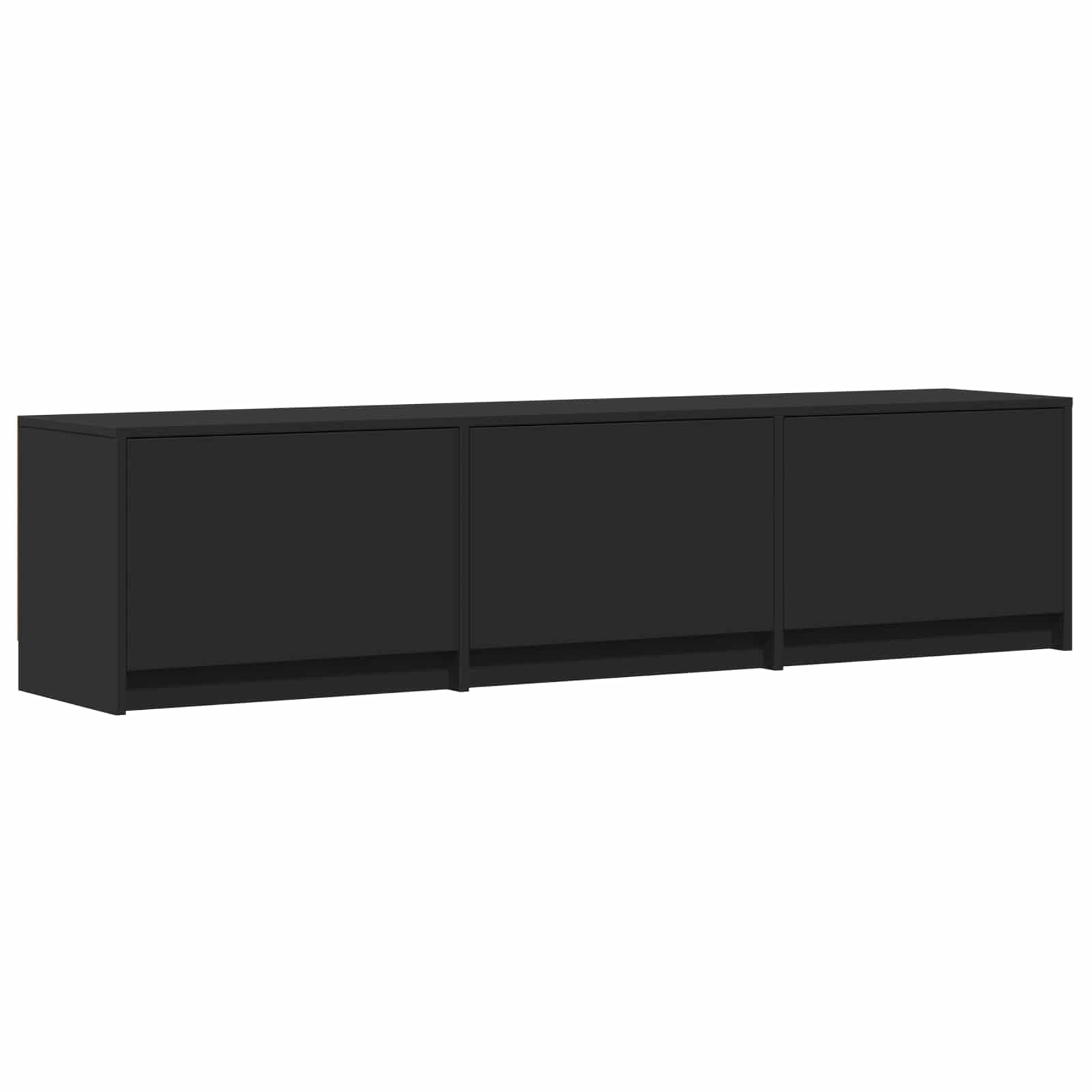 vidaXL Szafka RTV z LED 165 x 34 x 40 cm Czarny Drewno inżynieryjne