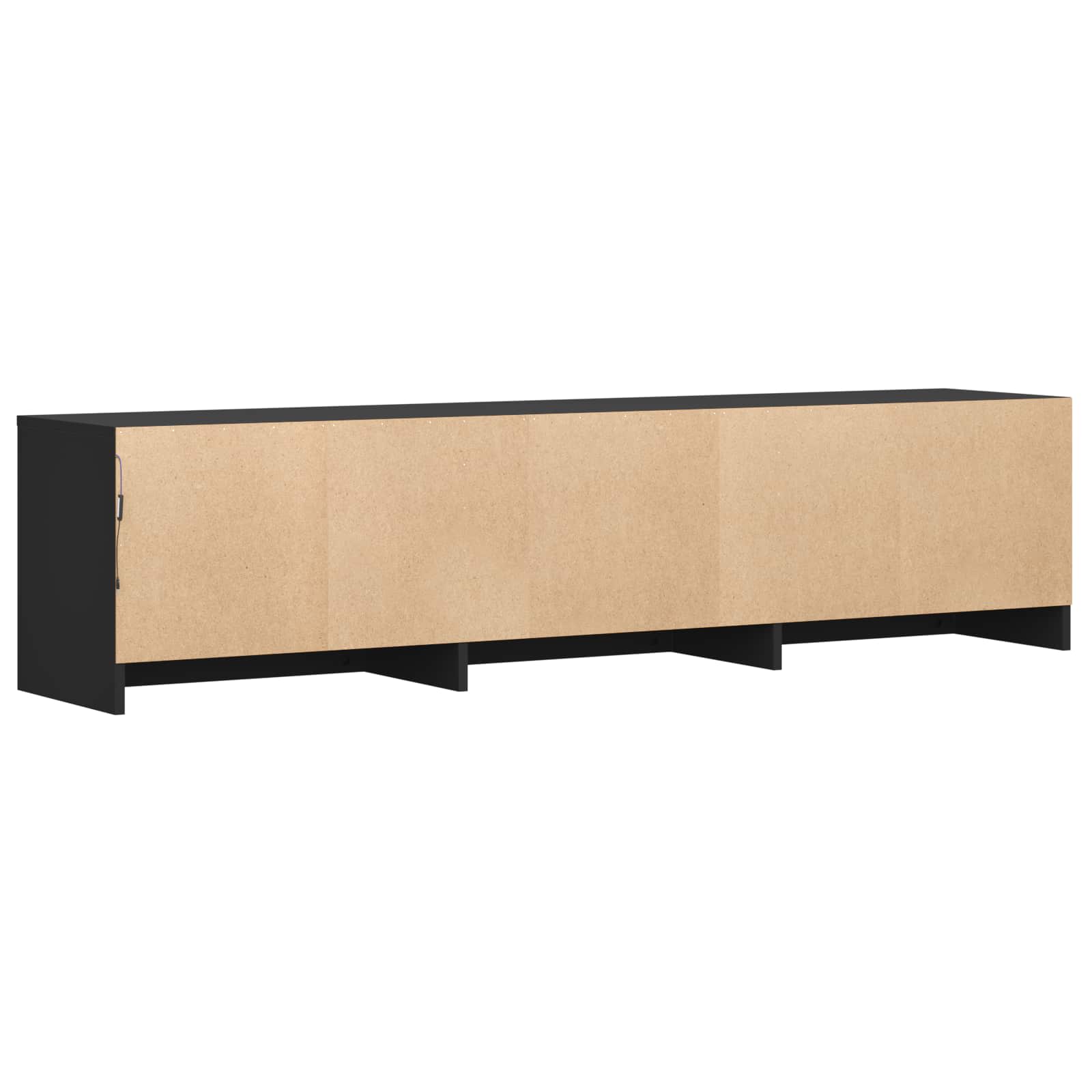 vidaXL Szafka RTV z LED 165 x 34 x 40 cm Czarny Drewno inżynieryjne