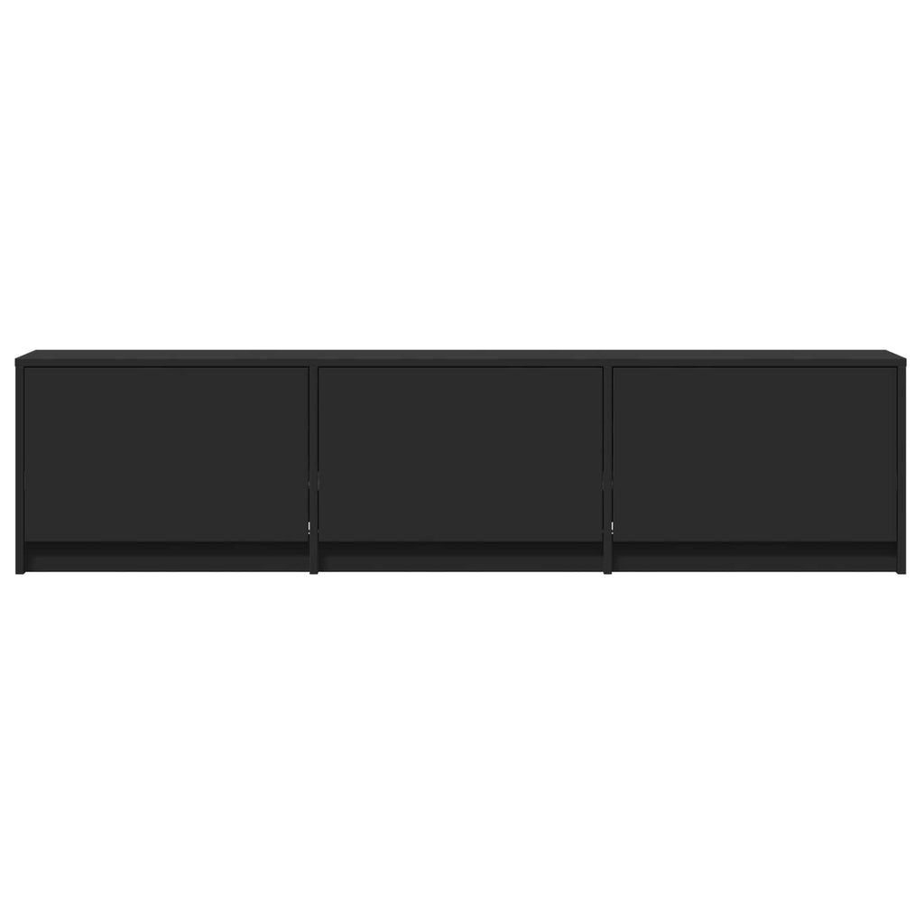 vidaXL Szafka RTV z LED 165 x 34 x 40 cm Czarny Drewno inżynieryjne