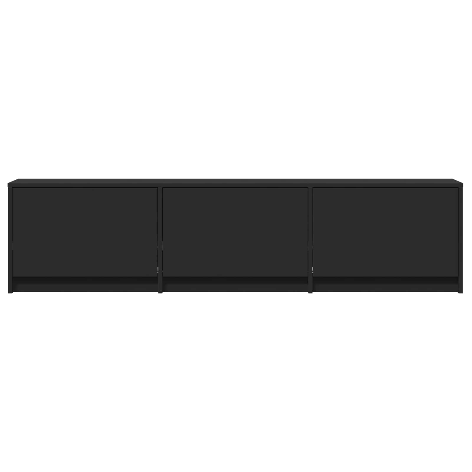 vidaXL Szafka RTV z LED 165 x 34 x 40 cm Czarny Drewno inżynieryjne