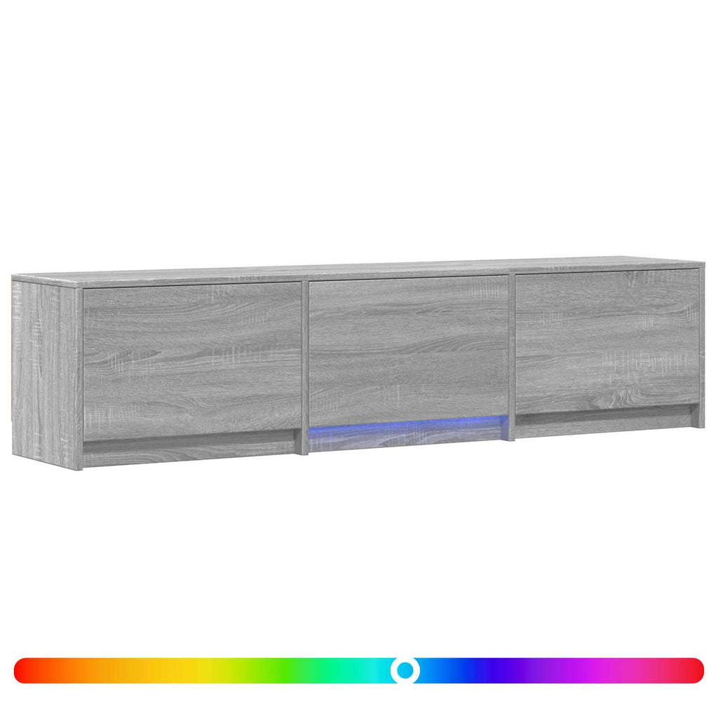 vidaXL Szafka RTV z LED 165x34x40 cm Szary Sonoma Drewno inżynieryjne