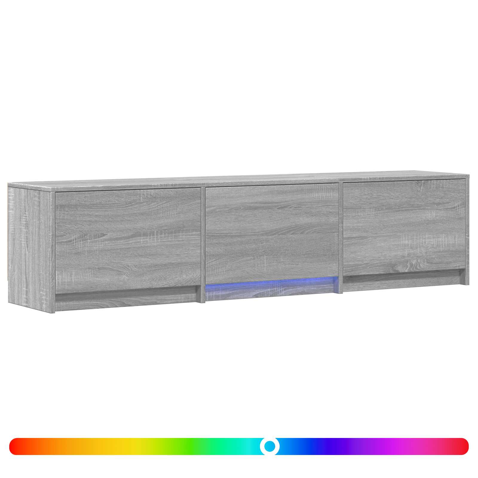 vidaXL Szafka RTV z LED 165x34x40 cm Szary Sonoma Drewno inżynieryjne