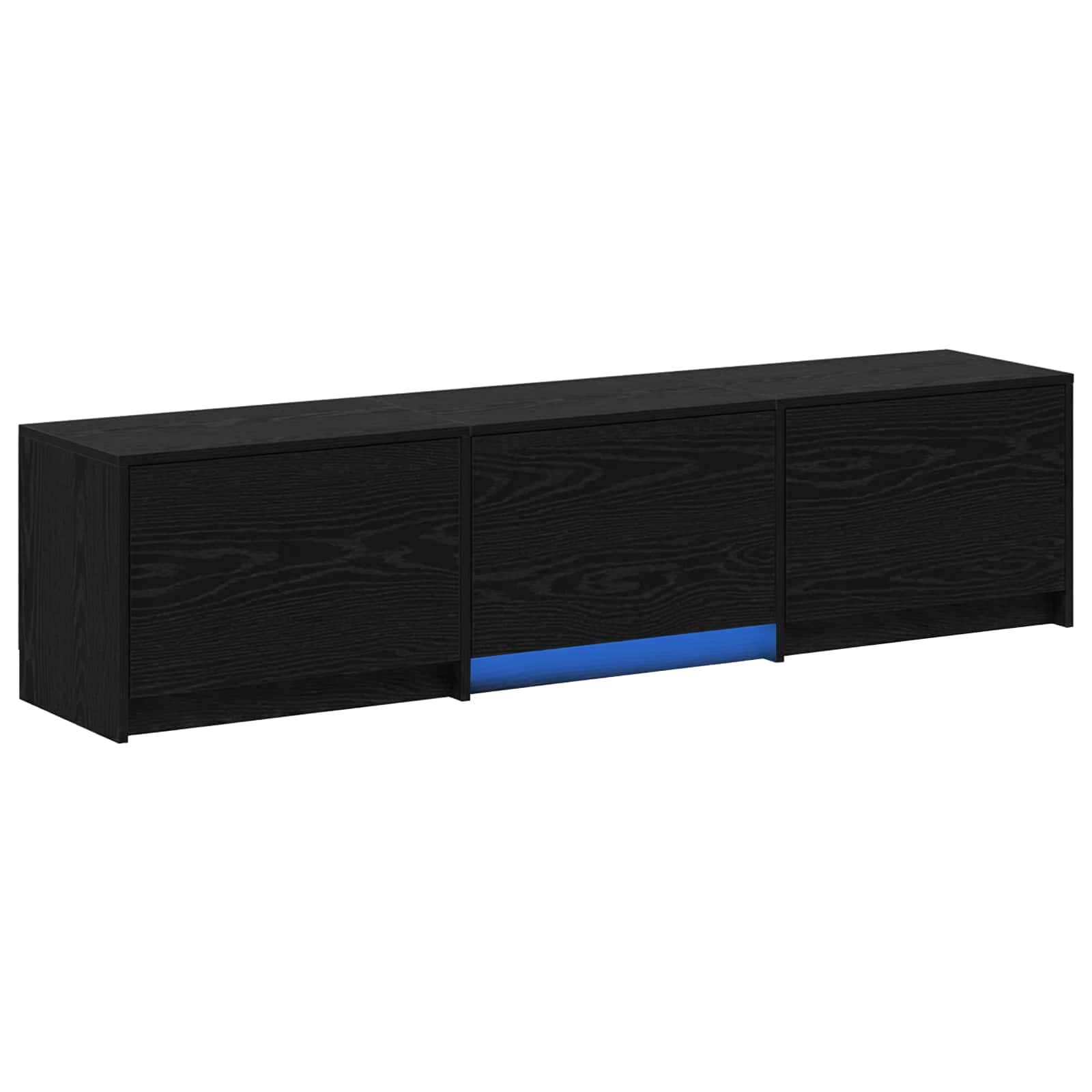 vidaXL Szafka RTV z LED z paskami LED Czarny Dąb 165 x 34 x 40 cm