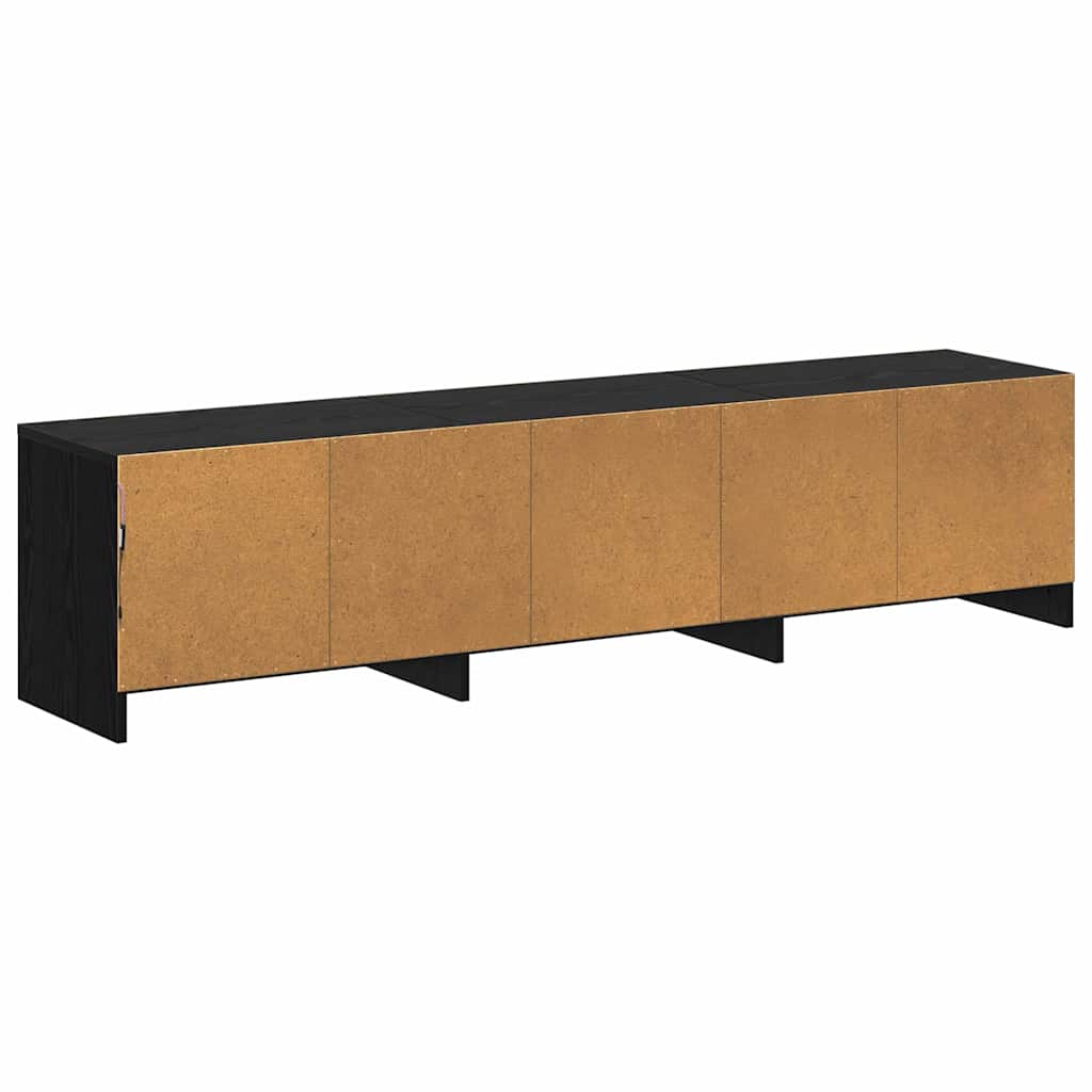 vidaXL Szafka RTV z LED z paskami LED Czarny Dąb 165 x 34 x 40 cm