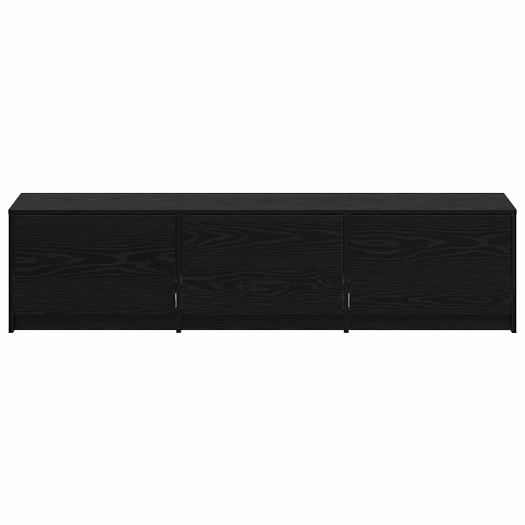 vidaXL Szafka RTV z LED z paskami LED Czarny Dąb 165 x 34 x 40 cm