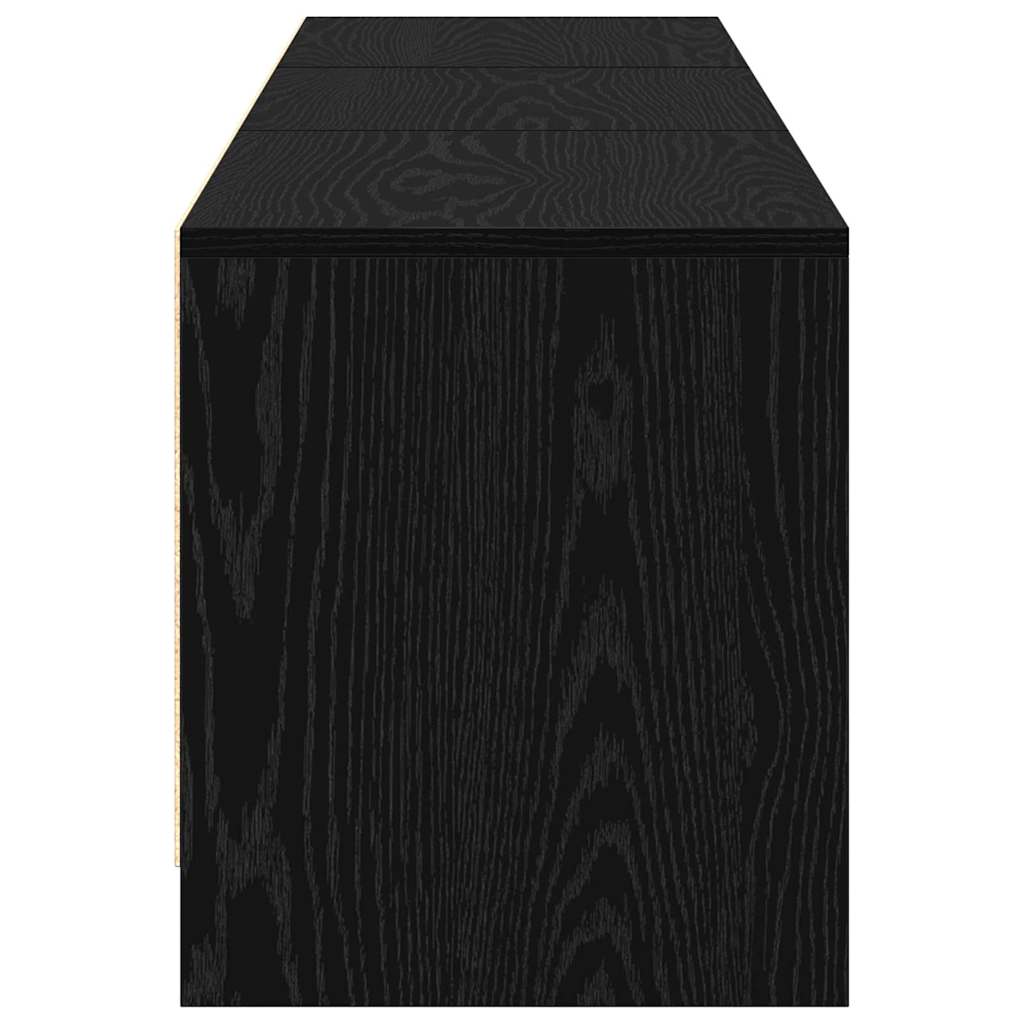 vidaXL Szafka RTV z LED z paskami LED Czarny Dąb 165 x 34 x 40 cm