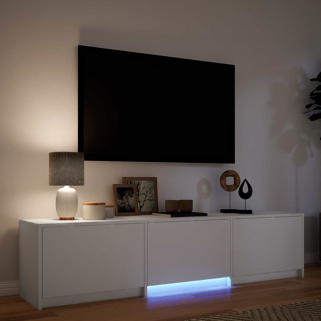 vidaXL Szafka RTV z LED 165 x 34 x 40 cm Biały Drewno inżynieryjne