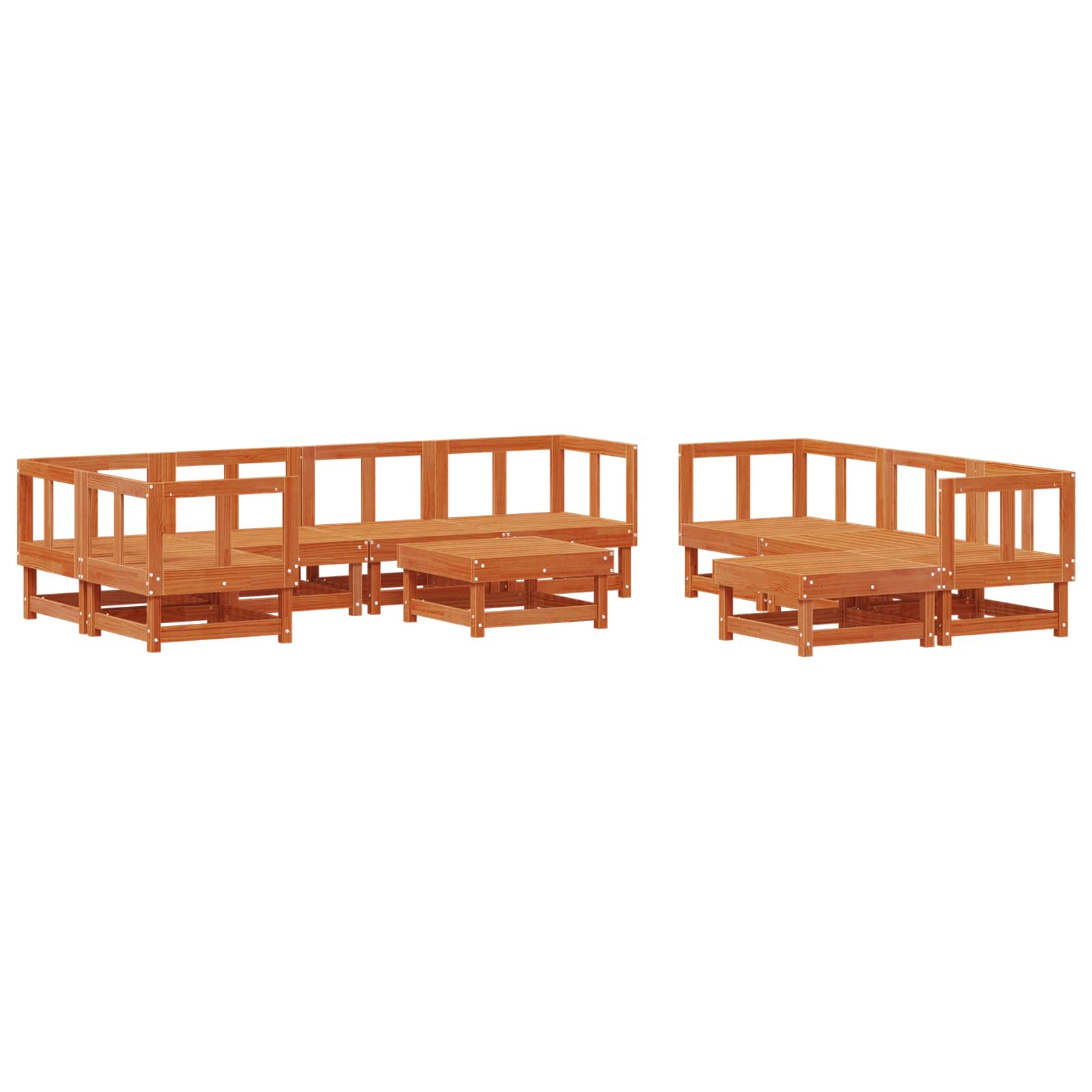 vidaXL Zestaw wypoczynkowy w ogrodzie 33 pcs Woskowany brąz