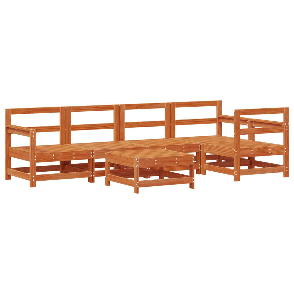 vidaXL Zestaw wypoczynkowy w ogrodzie 6 pcs Woskowy Brąz