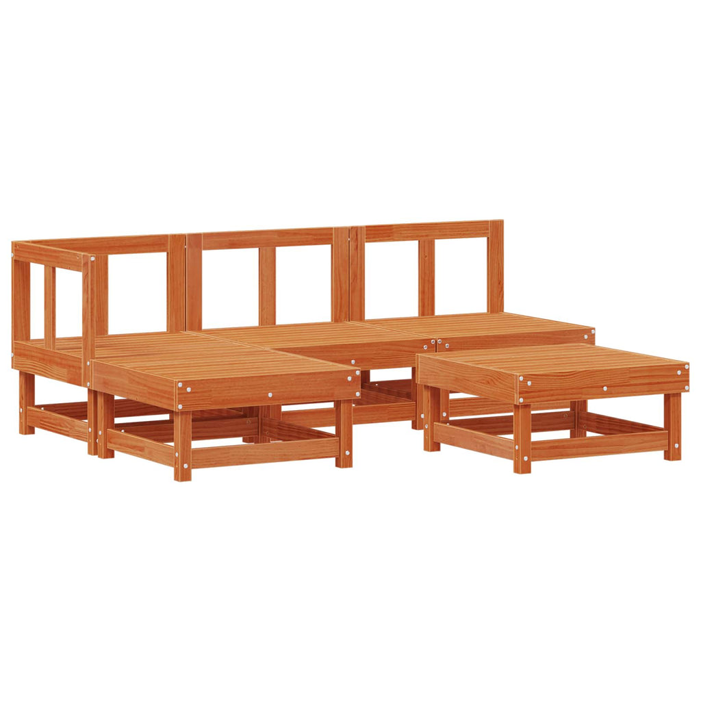 vidaXL Zestaw wypoczynkowy w ogrodzie 13 pcs Woskowany brąz