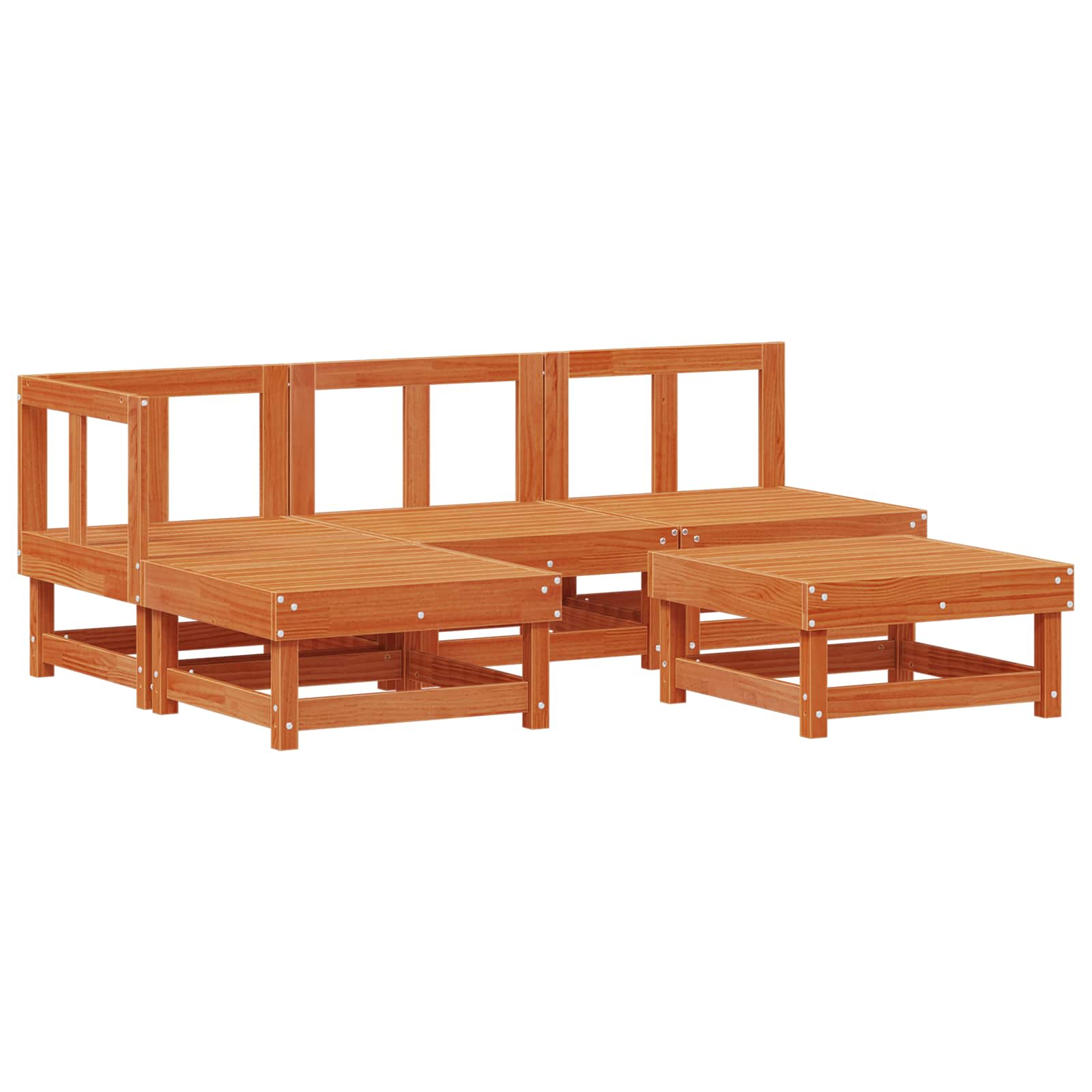 vidaXL Zestaw wypoczynkowy w ogrodzie 13 pcs Woskowany brąz