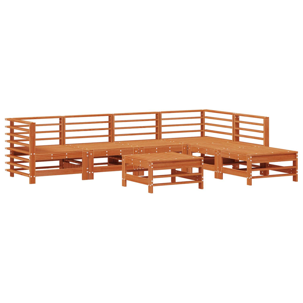 vidaXL Zestaw wypoczynkowy w ogrodzie 7 pcs Woskowy Brąz