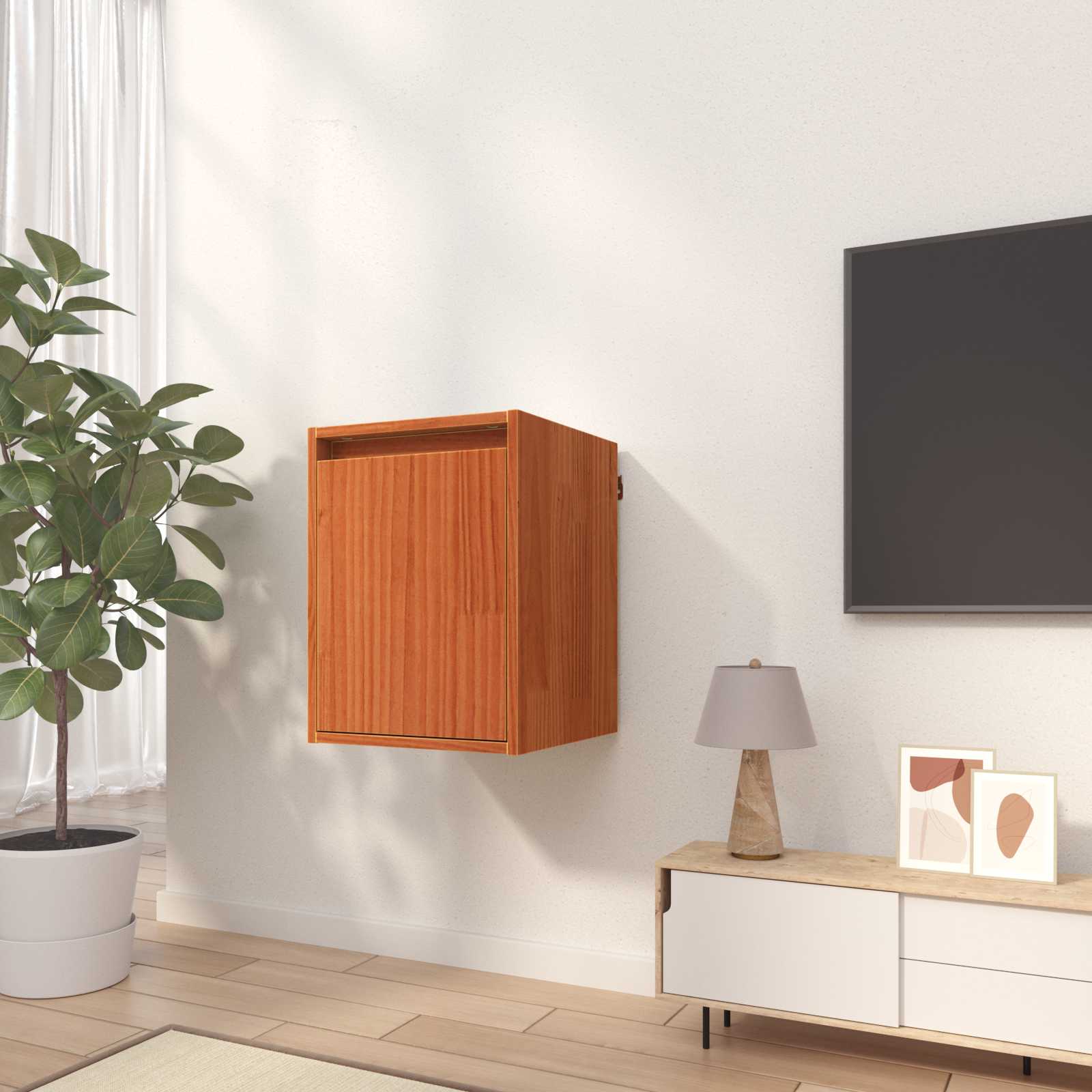 vidaXL Szafka ścienna z drzwiami 2 pcs Woskowy Brąz 30 x 30 x 40 cm