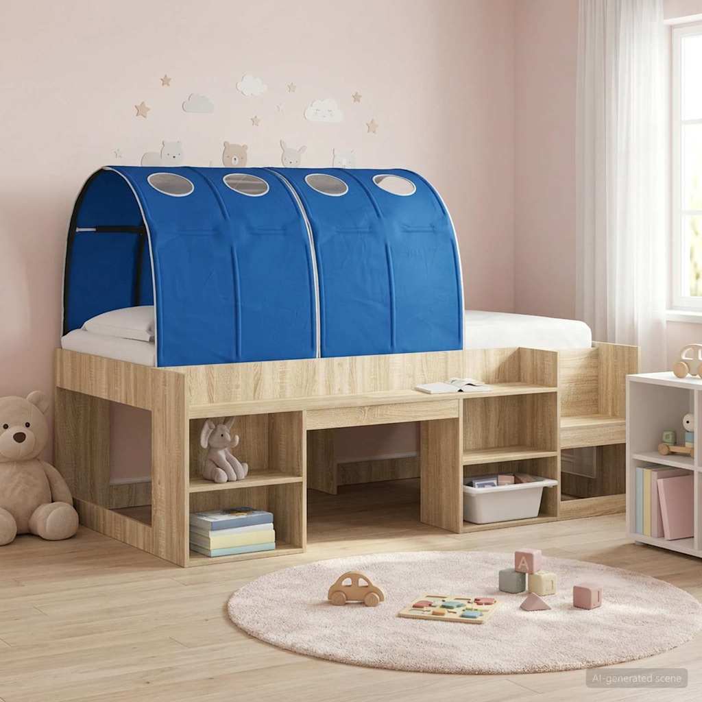 vidaXL Tunel do łóżka 2 pcs niebieski 211 x 67.5 x 2 cm Poliester