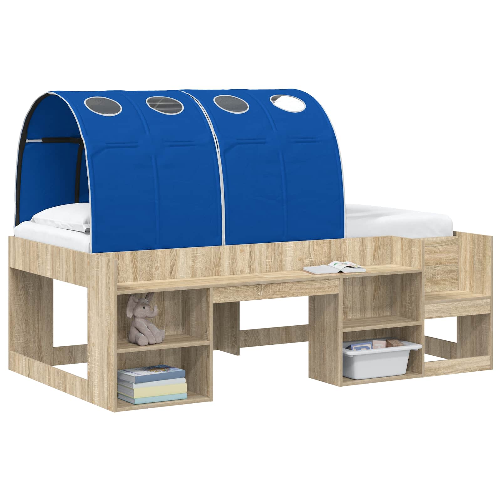 vidaXL Tunel do łóżka 2 pcs niebieski 211 x 67.5 x 2 cm Poliester
