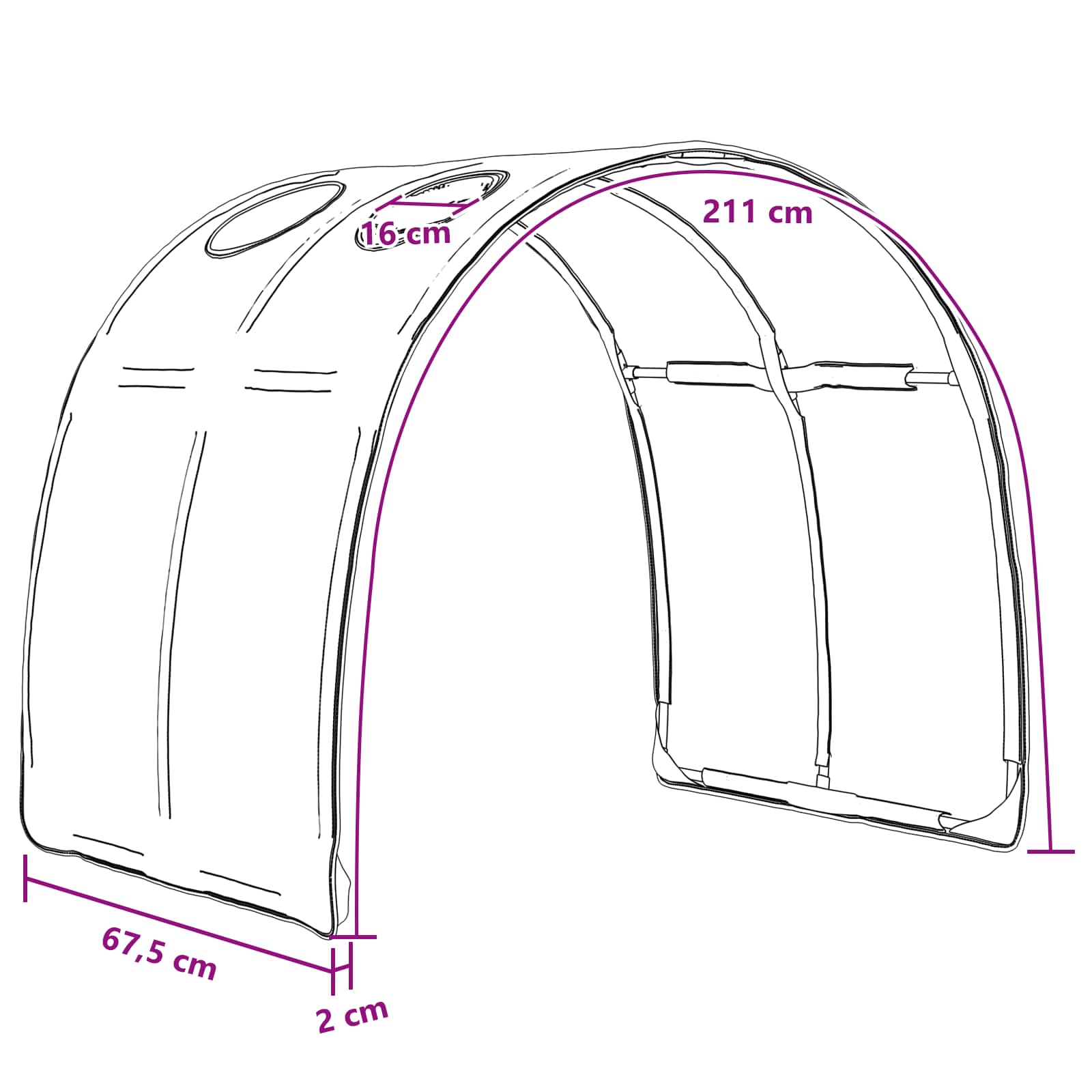 vidaXL Tunel do łóżka 2 pcs czerwony 211 x 67.5 x 2 cm Poliester