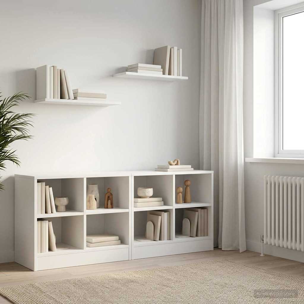vidaXL Szafka pod łóżko z półką 2 szt. Biały 66 x 33 x 48 cm