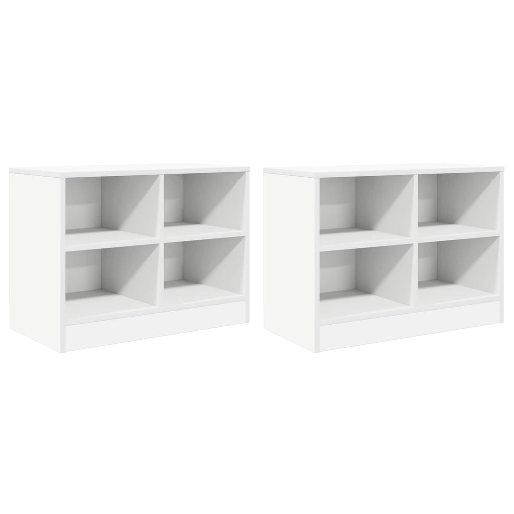 vidaXL Szafka pod łóżko z półką 2 szt. Biały 66 x 33 x 48 cm
