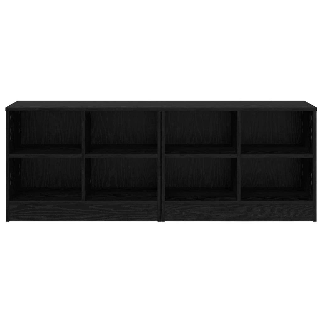 vidaXL Szafka pod łóżko z półką 2 szt. Czarny dąb 66 x 33 x 48 cm