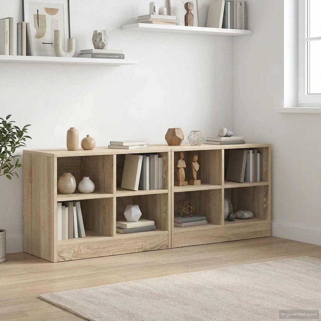 vidaXL Szafka pod łóżko z półką 2 pcs dąb Sonoma 66 x 33 x 48 cm
