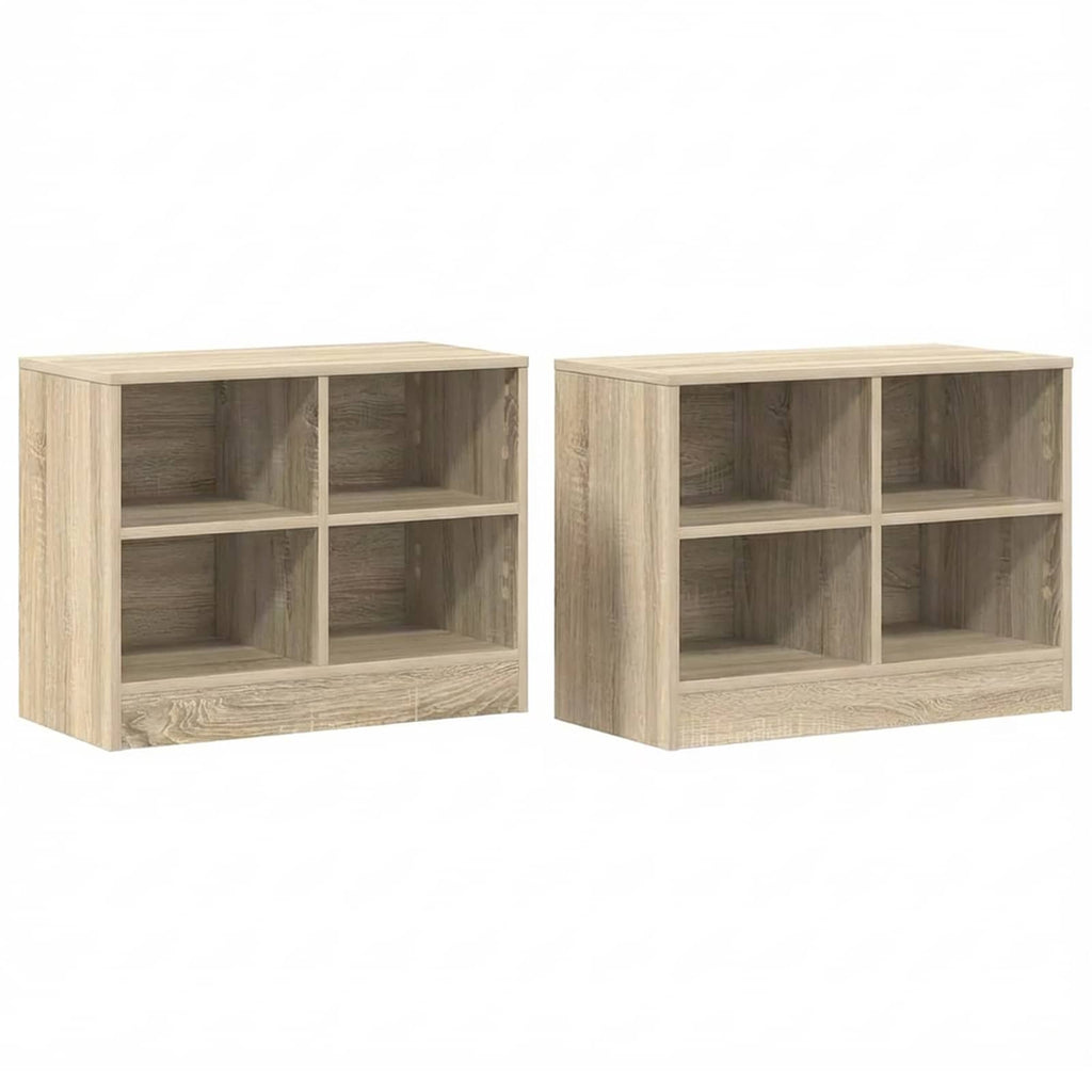 vidaXL Szafka pod łóżko z półką 2 pcs dąb Sonoma 66 x 33 x 48 cm