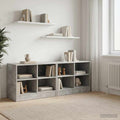 vidaXL Szafka pod łóżko z półką 2 pcs Betonowy szary 66 x 33 x 48 cm