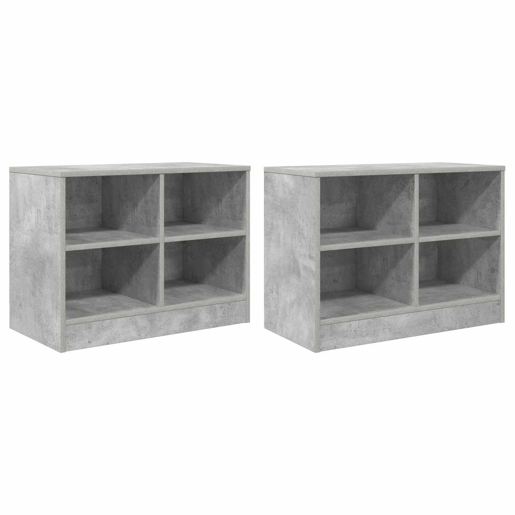 vidaXL Szafka pod łóżko z półką 2 pcs Betonowy szary 66 x 33 x 48 cm
