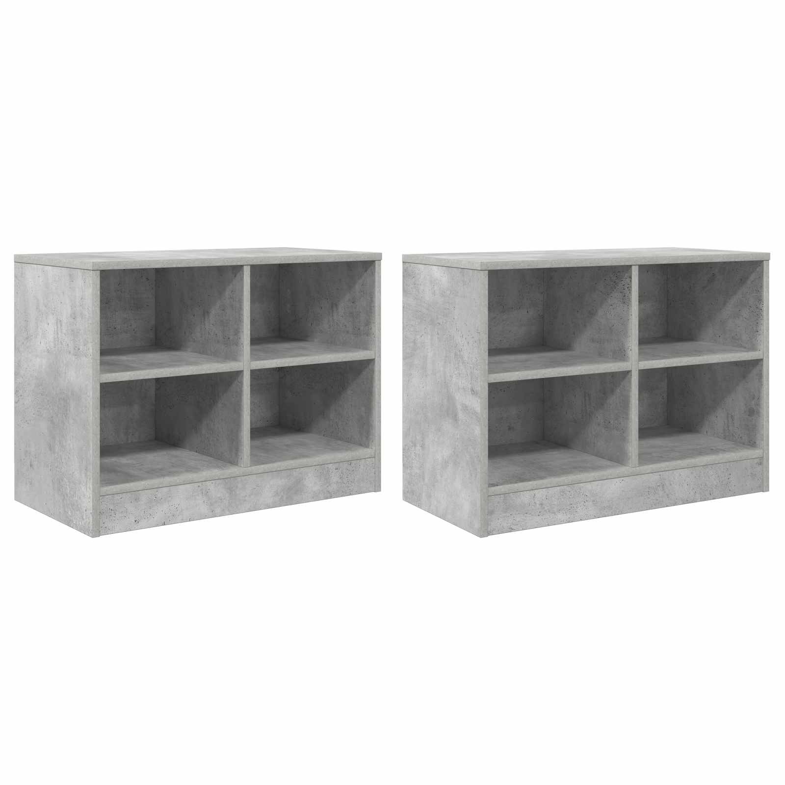 vidaXL Szafka pod łóżko z półką 2 pcs Betonowy szary 66 x 33 x 48 cm