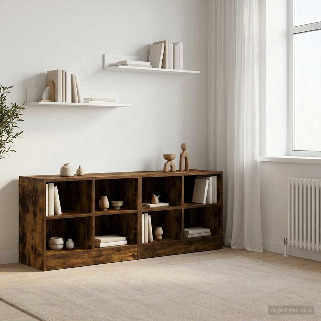 vidaXL Szafka pod łóżko z półką 2 pcs Dąb wędzony 66 x 33 x 48 cm