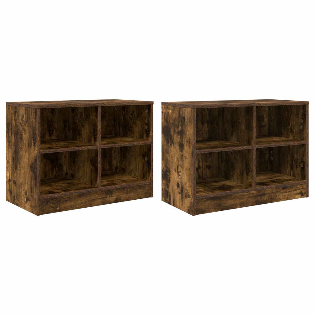 vidaXL Szafka pod łóżko z półką 2 pcs Dąb wędzony 66 x 33 x 48 cm