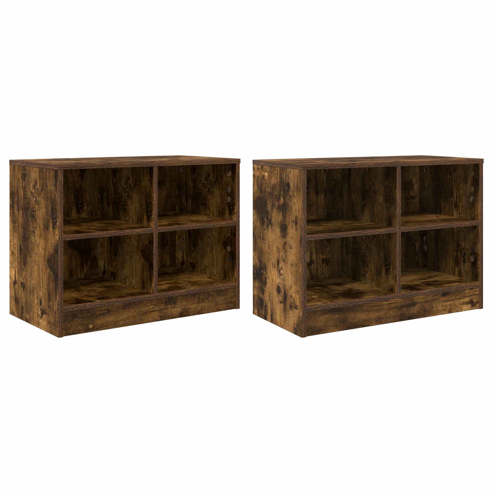 vidaXL Szafka pod łóżko z półką 2 pcs Dąb wędzony 66 x 33 x 48 cm