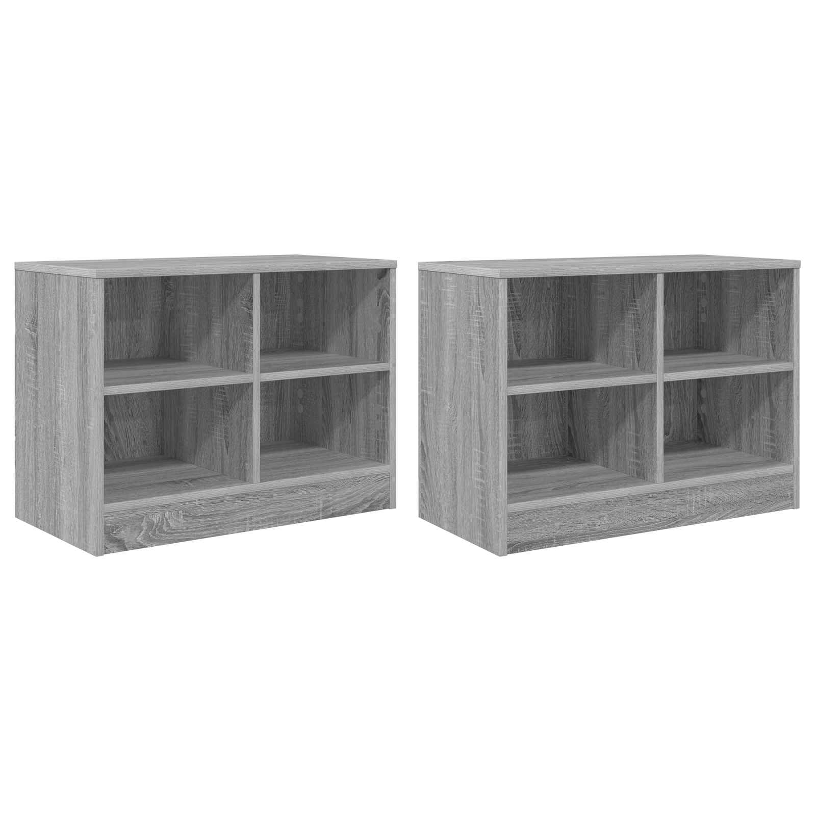 vidaXL Szafka pod łóżko z półką 2 pcs Szary Sonoma 66 x 33 x 48 cm