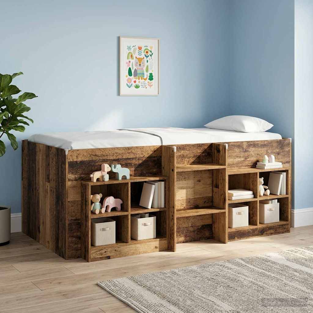 vidaXL Szafka pod łóżko z półką 2 pcs Stare drewno 66 x 33 x 48 cm
