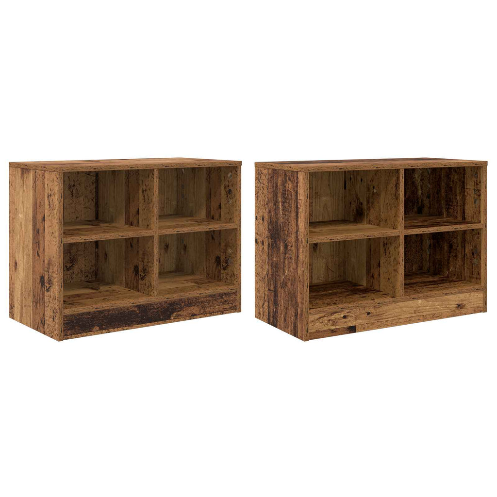 vidaXL Szafka pod łóżko z półką 2 pcs Stare drewno 66 x 33 x 48 cm