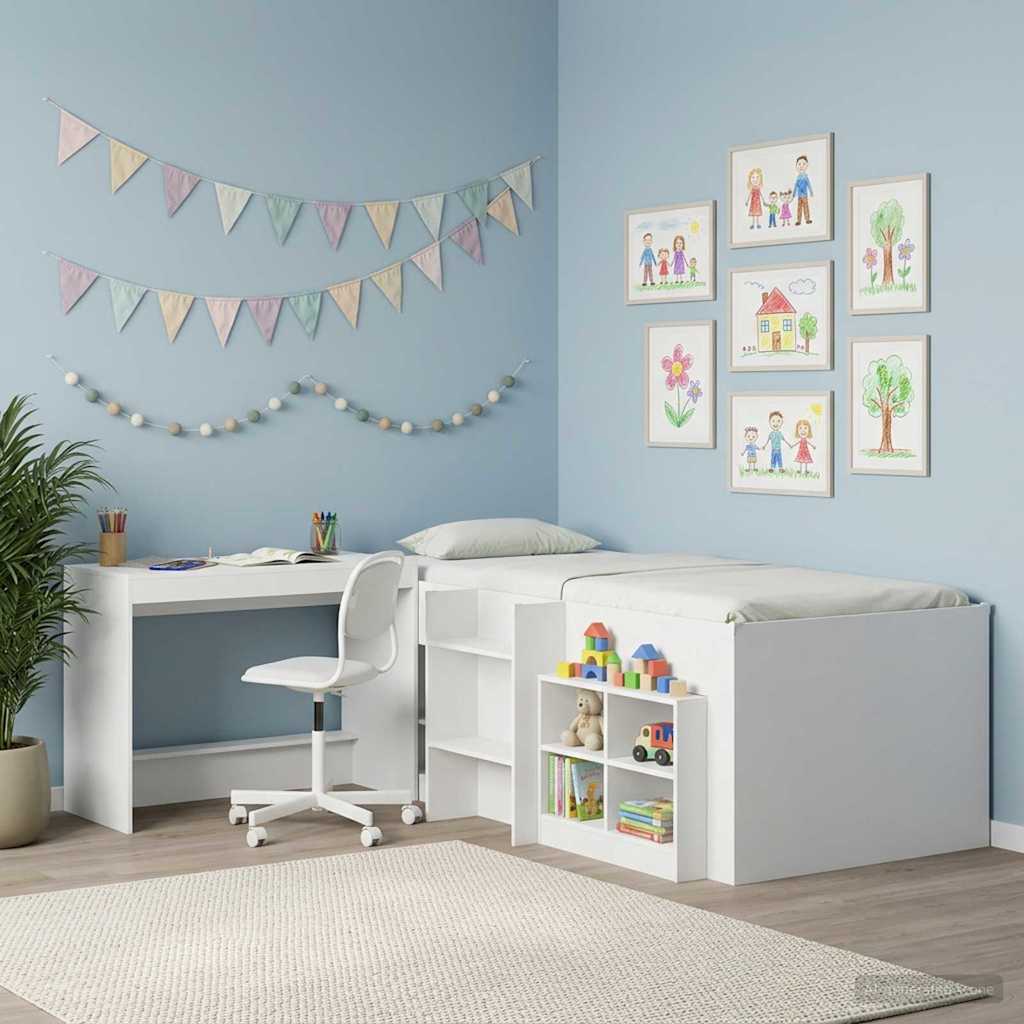 vidaXL Biurko łóżkowe Biały Drewno inżynieryjne 100 x 45 x 75 cm