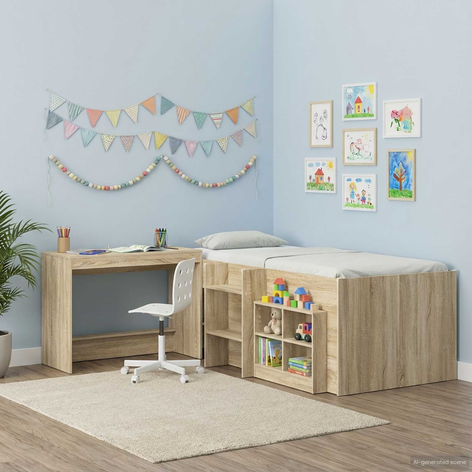 vidaXL Biurko łóżkowe dąb Sonoma Drewno inżynieryjne 100 x 45 x 75 cm