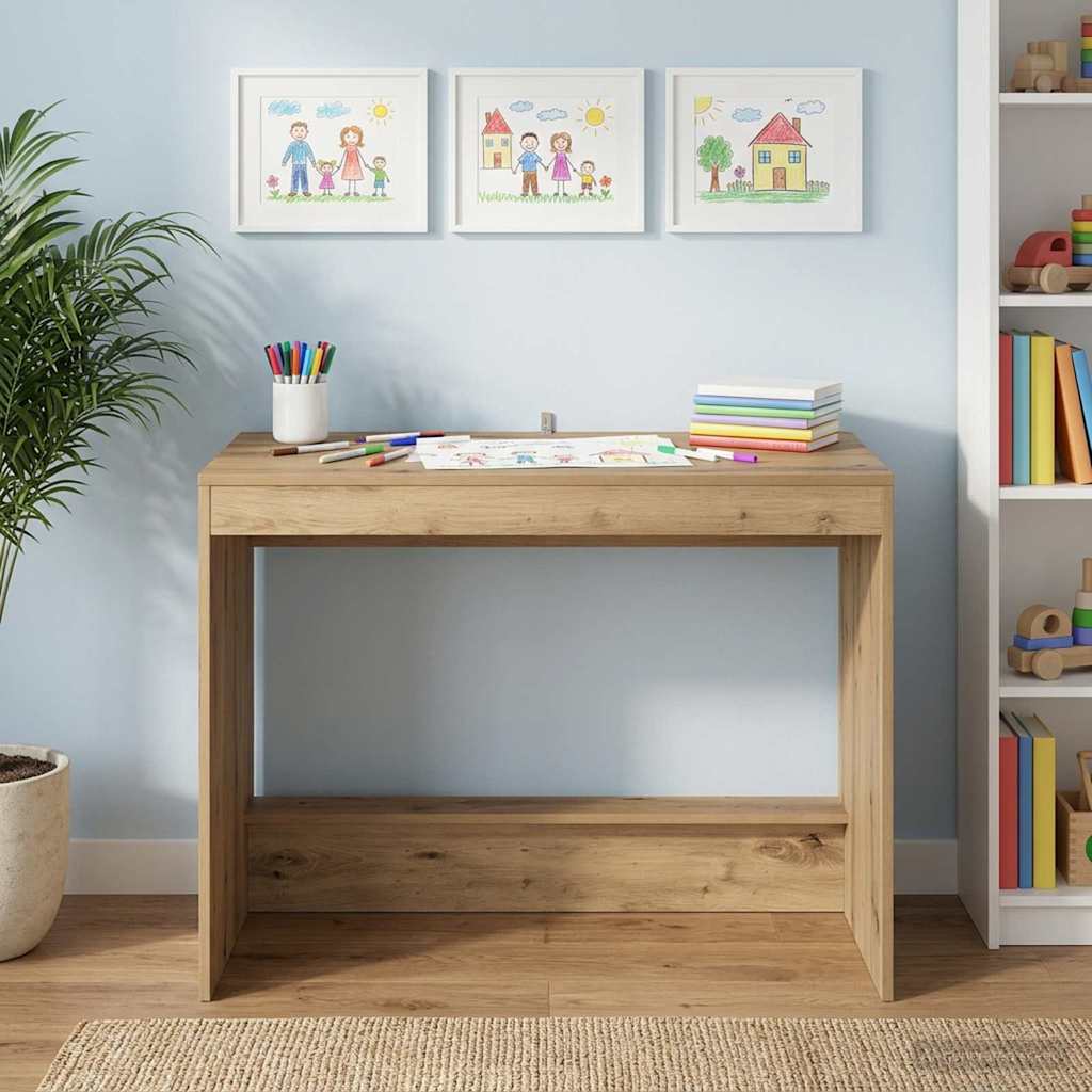 vidaXL Biurko łóżkowe Dąb artisan Drewno inżynieryjne 100 x 45 x 75 cm