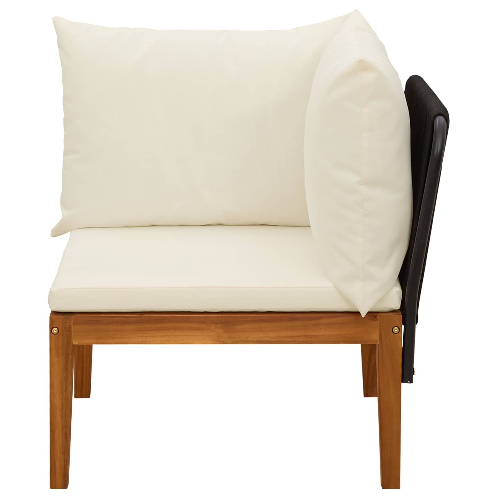 vidaXL Sofa narożna do ogrodu z poduszkami naturalny