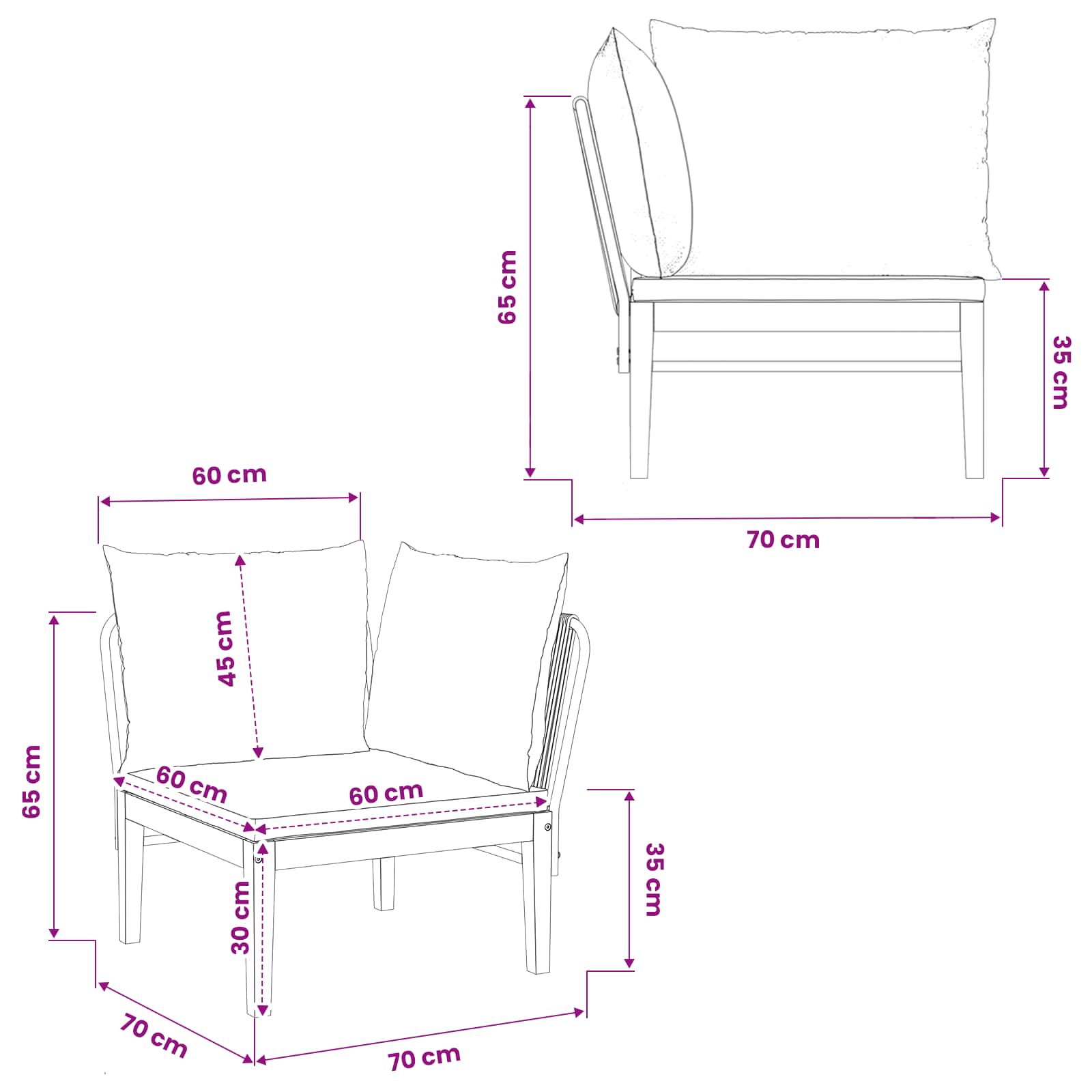 vidaXL Sofa narożna do ogrodu z poduszkami naturalny