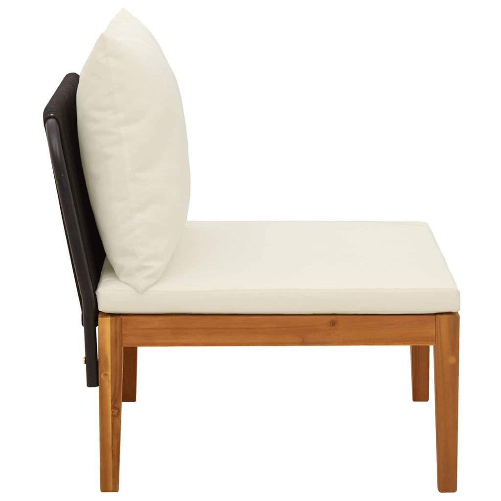 vidaXL Sofa środkowa do ogrodu z poduszkami naturalny