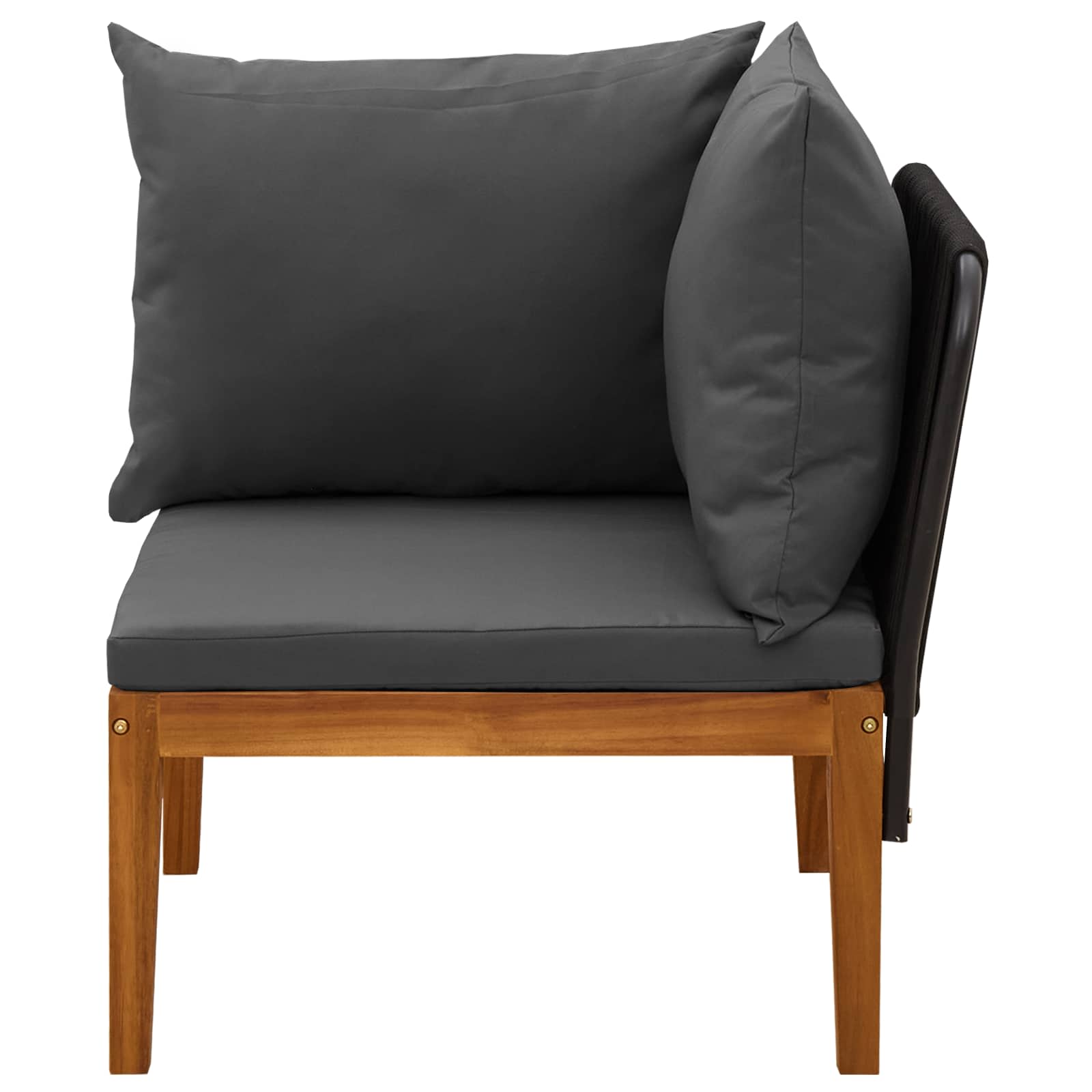 vidaXL Sofa narożna do ogrodu z poduszkami naturalny