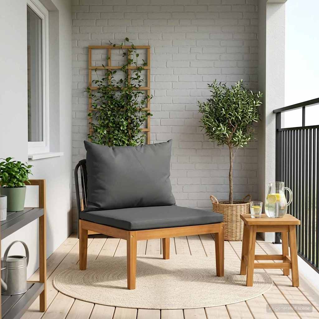 vidaXL Sofa środkowa do ogrodu z poduszkami naturalny
